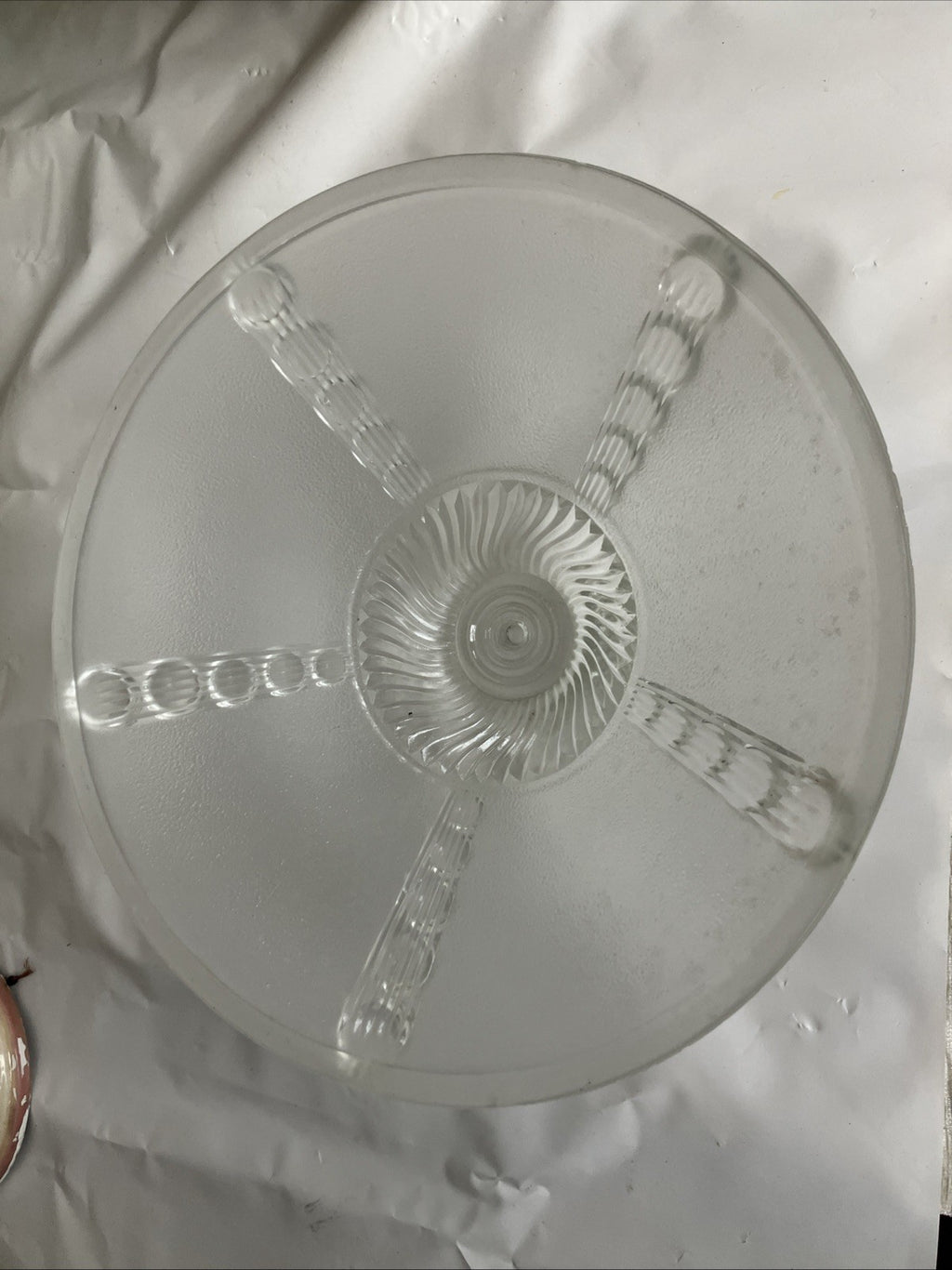 Antique Vintage White Glass Art Deco Styles Ceiling Light 11” Single Chain, 1920