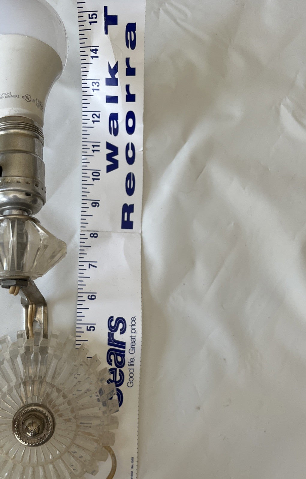 MCM/Vintage Leviton Clear Acrylic Electric Light Wall Sconce Art Deco Works!