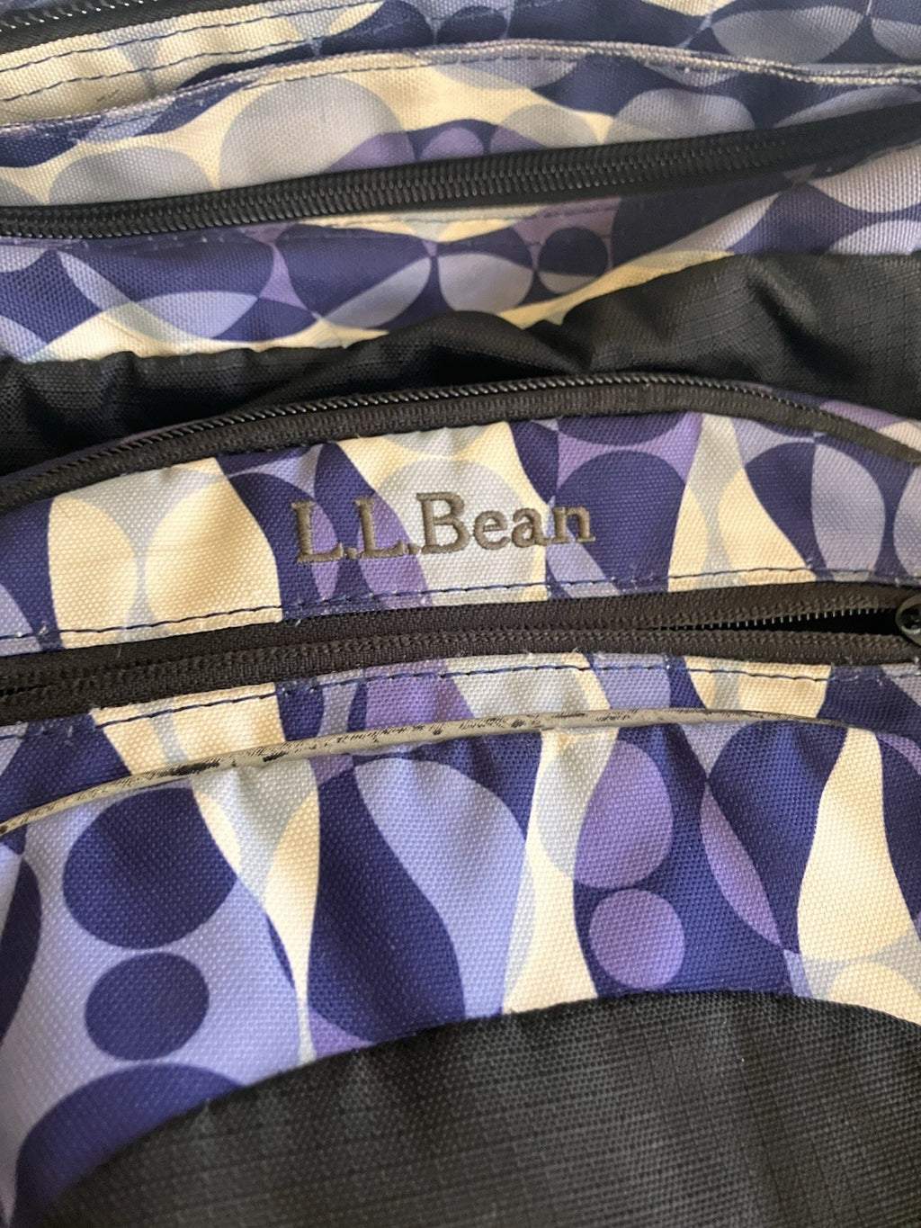L.L.Bean Purple Two Toned And White large Backpack NOT monogrammed!