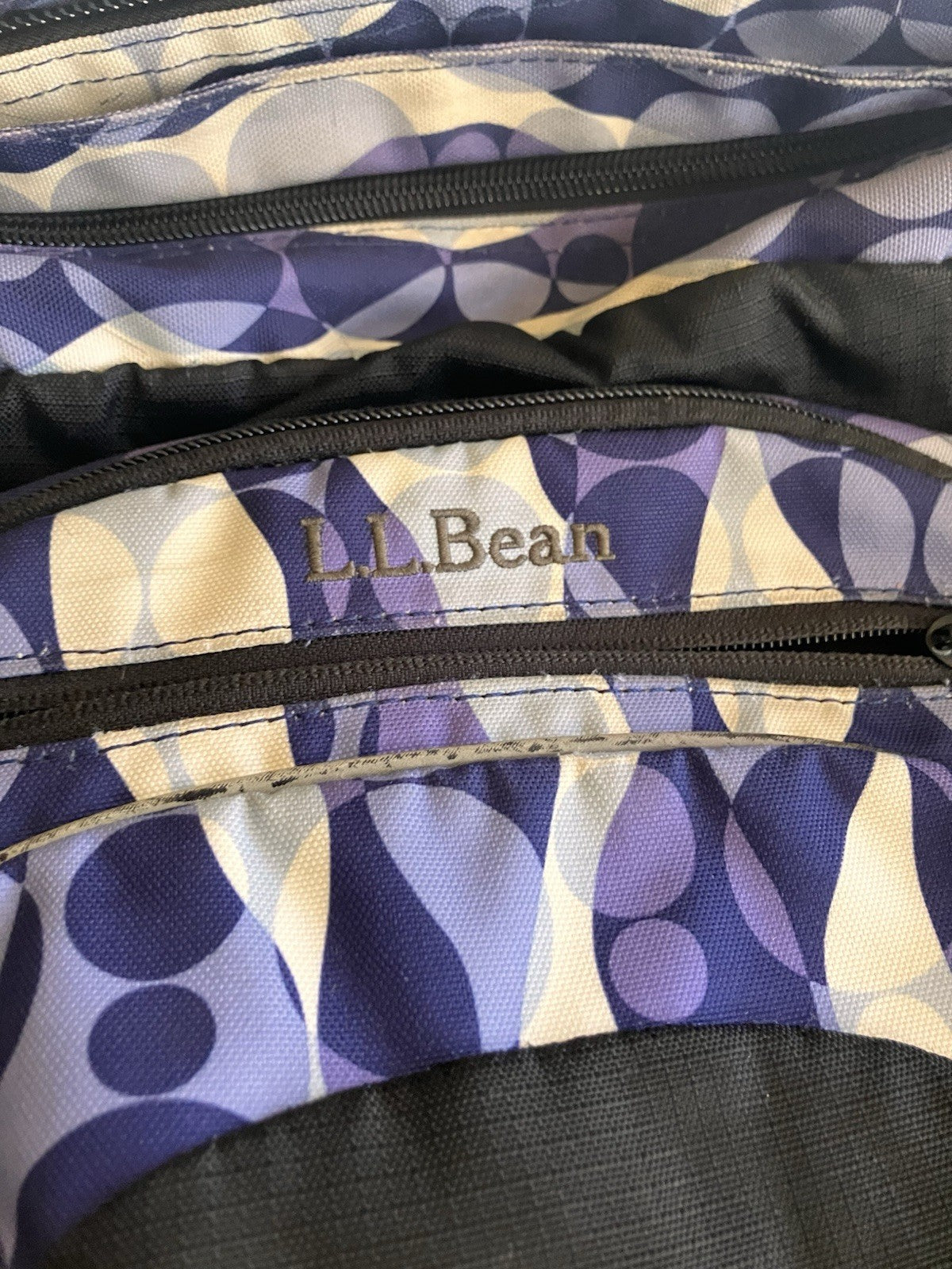 L.L.Bean Purple Two Toned And White large Backpack NOT monogrammed!