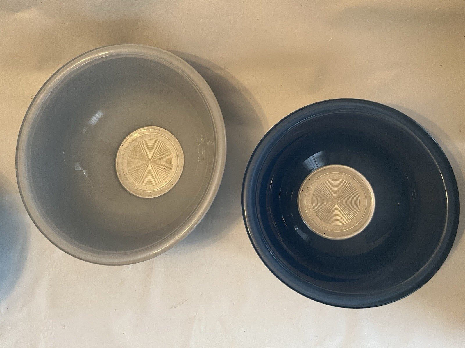 Pyrex Vintage Moody Blues Clear Bottom Nesting Mixing Bowls 323 325 Set of 2