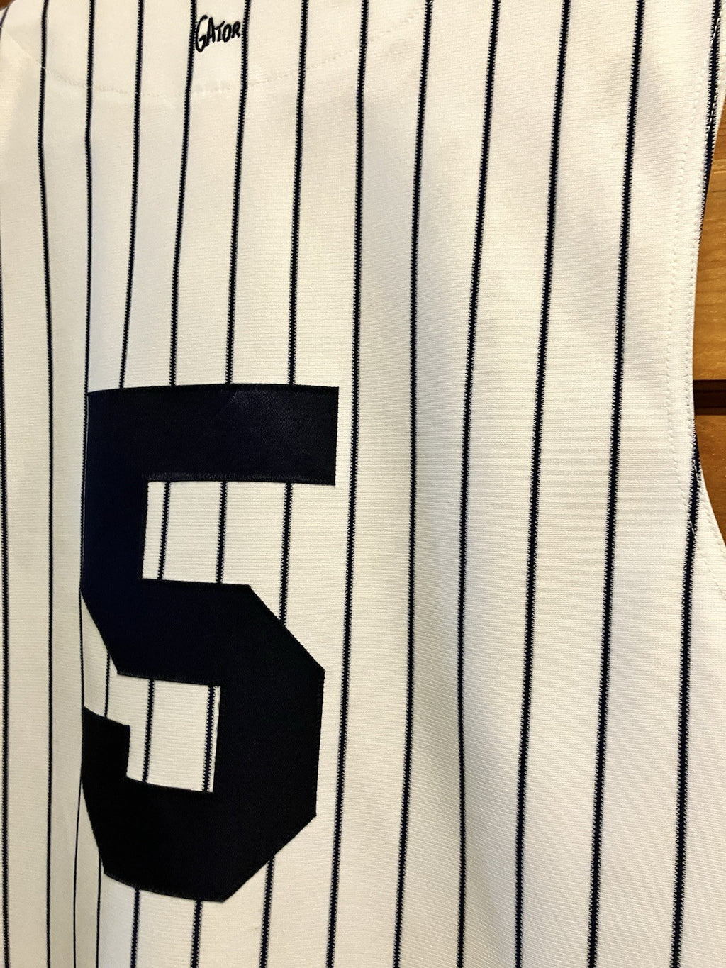 Omaha Storm Baseball White And Navy Jersey “5” In Adult Large By Gator Athletics