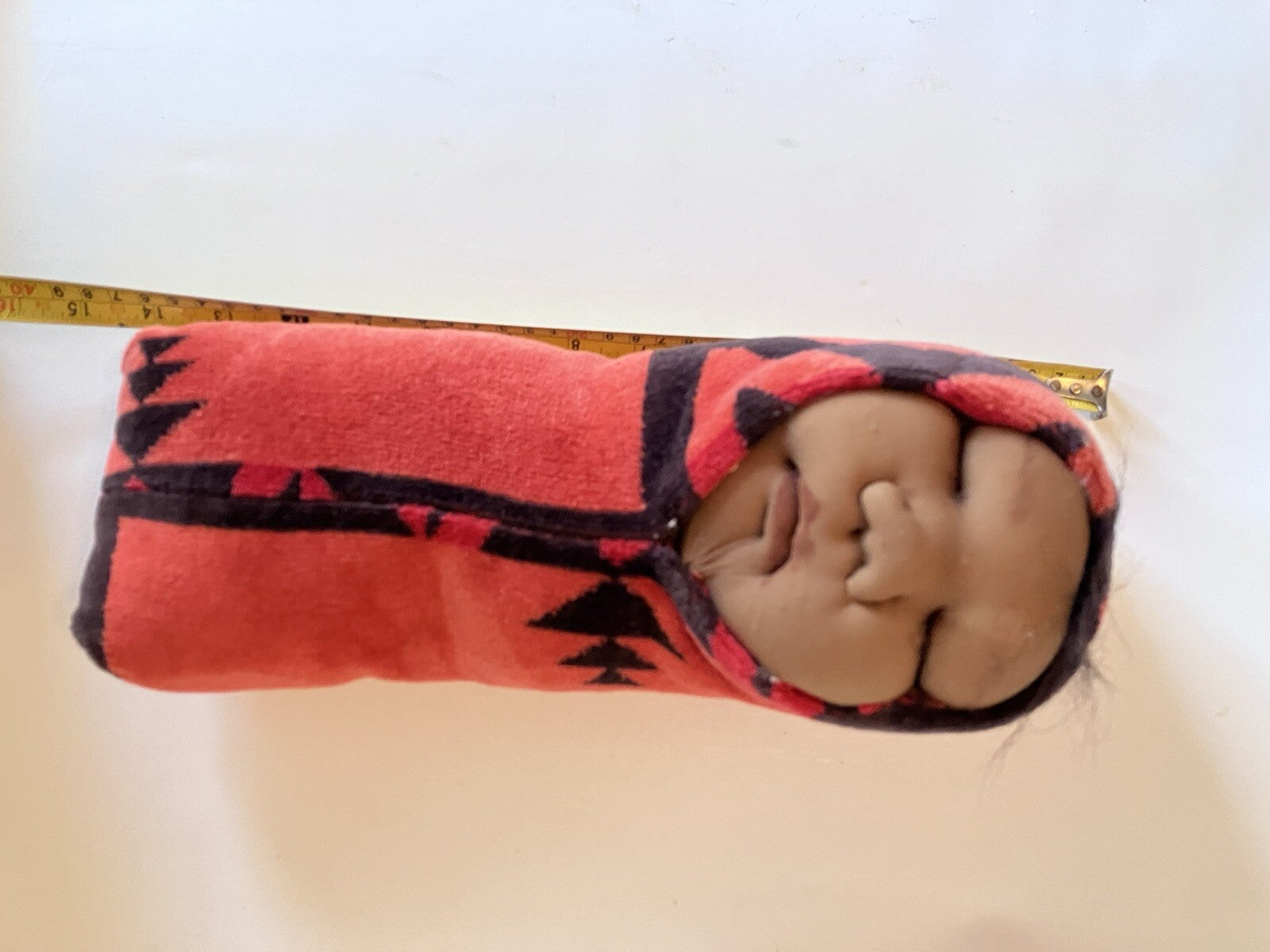 Vintage Native American Infant Doll, 14” Tall Plush