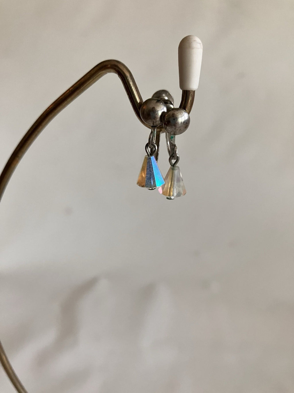 Vintage Aurora Borealis Rhinestone Clip Earrings (2 Pairs)
