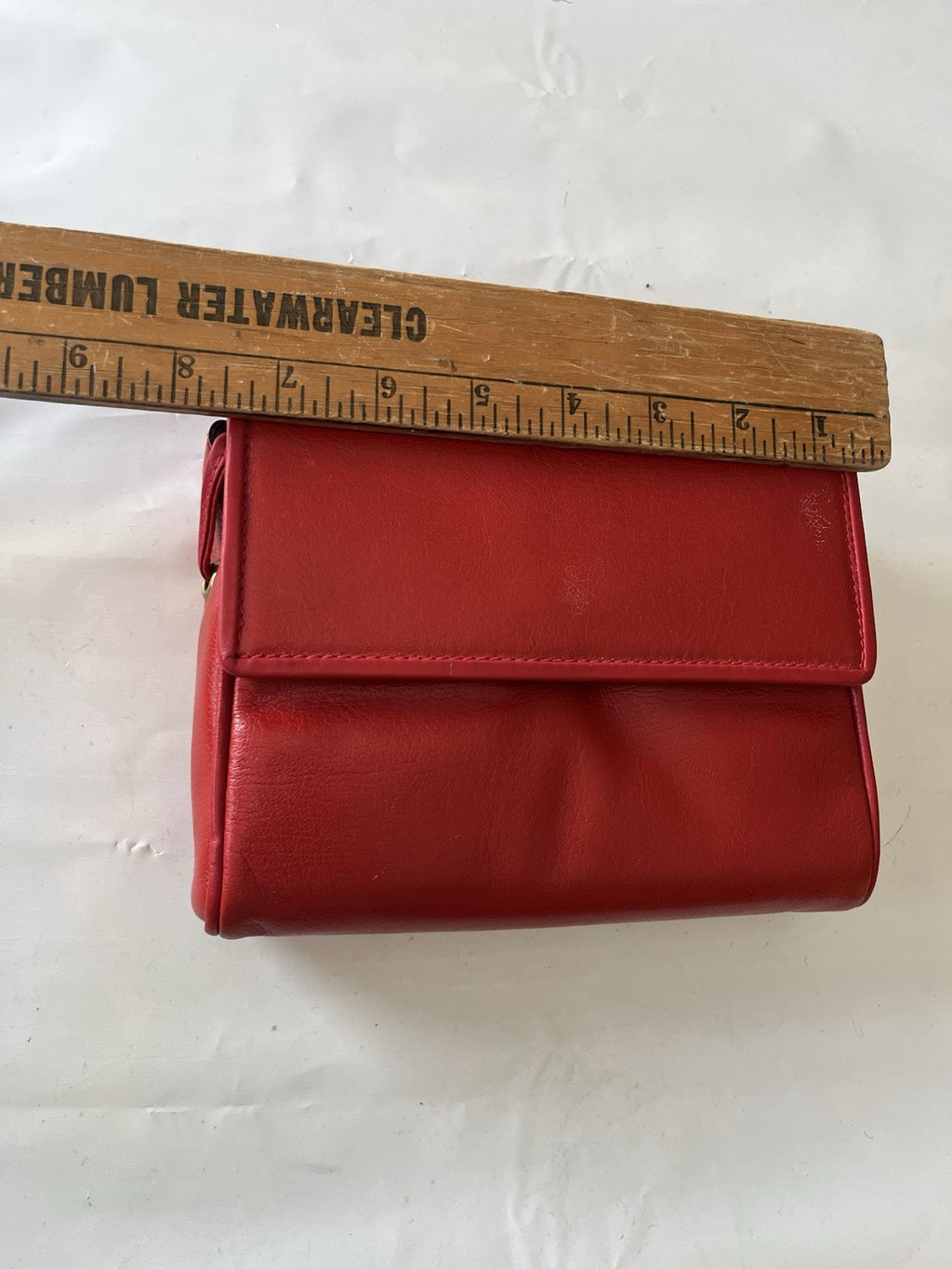 Vintage Franca Red Leather Purse With Original Packaging; Never Used NOS;