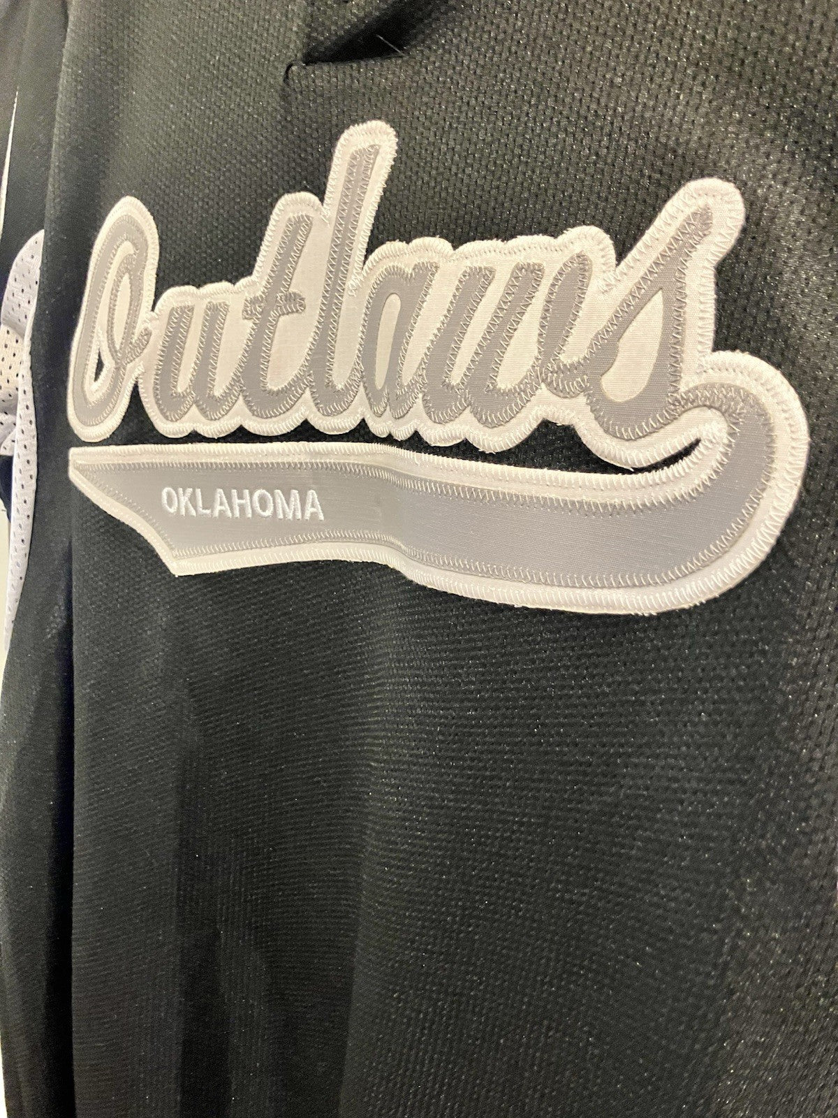Oklahoma Outlaws “00 Haynes” Adult Sm. Black T-shirt Jersey