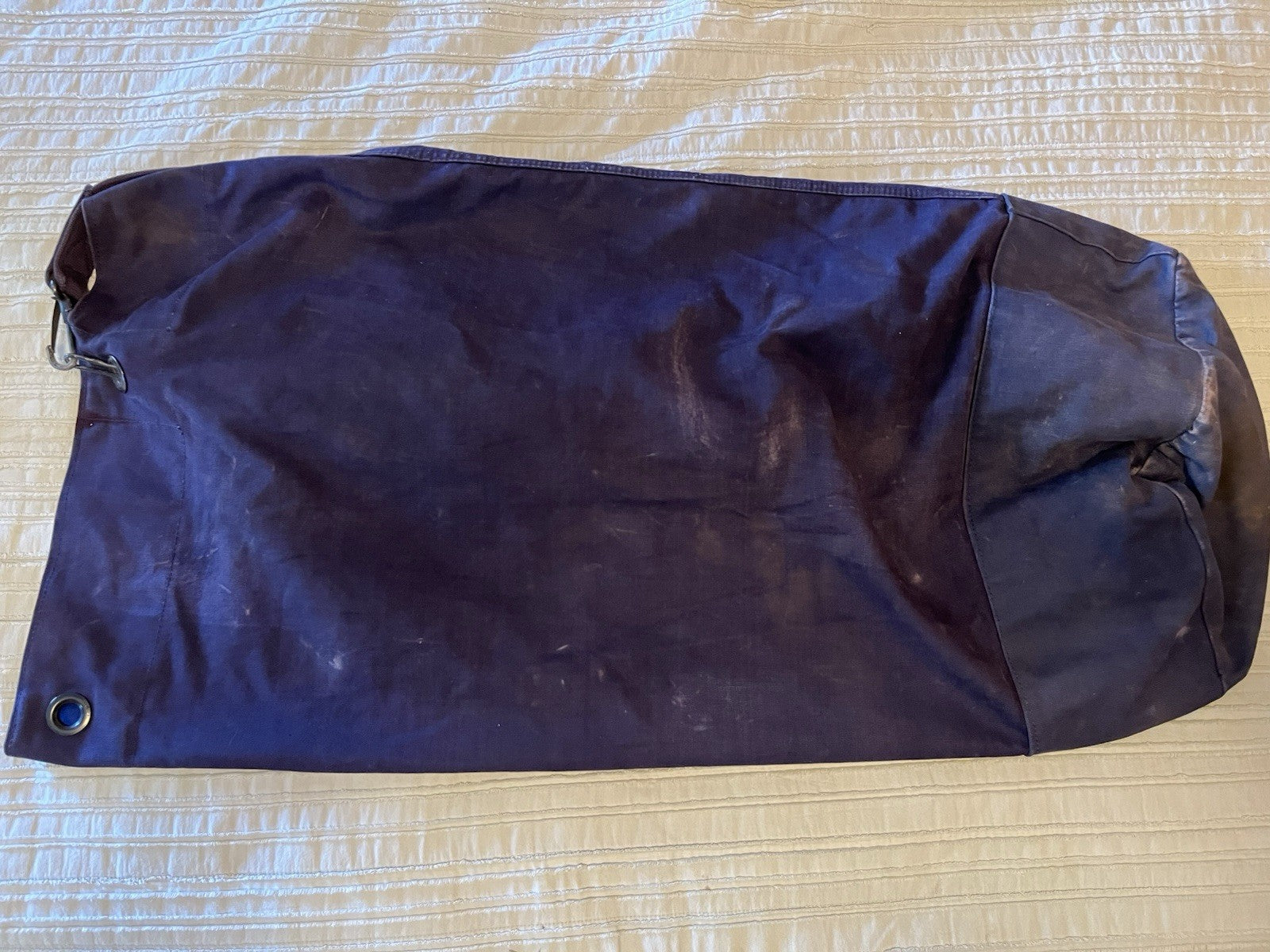 1950s 60s USAF Blue Military Canvas Vintage Laundry Duffel Bag Sea Bag Air Force