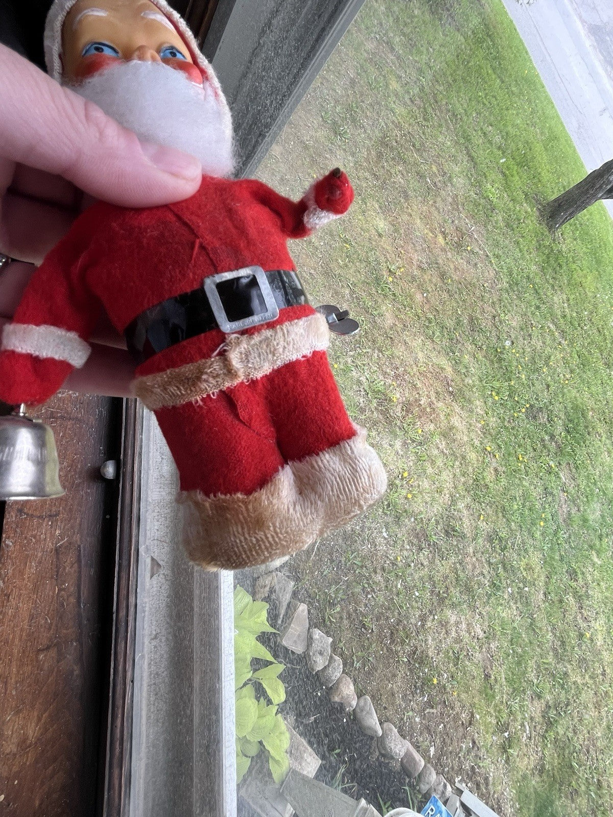 Vintage MCM 1950/60’s Mechanical Santa Claus Alps 6.5" Tall, Blue Eyes. Works!