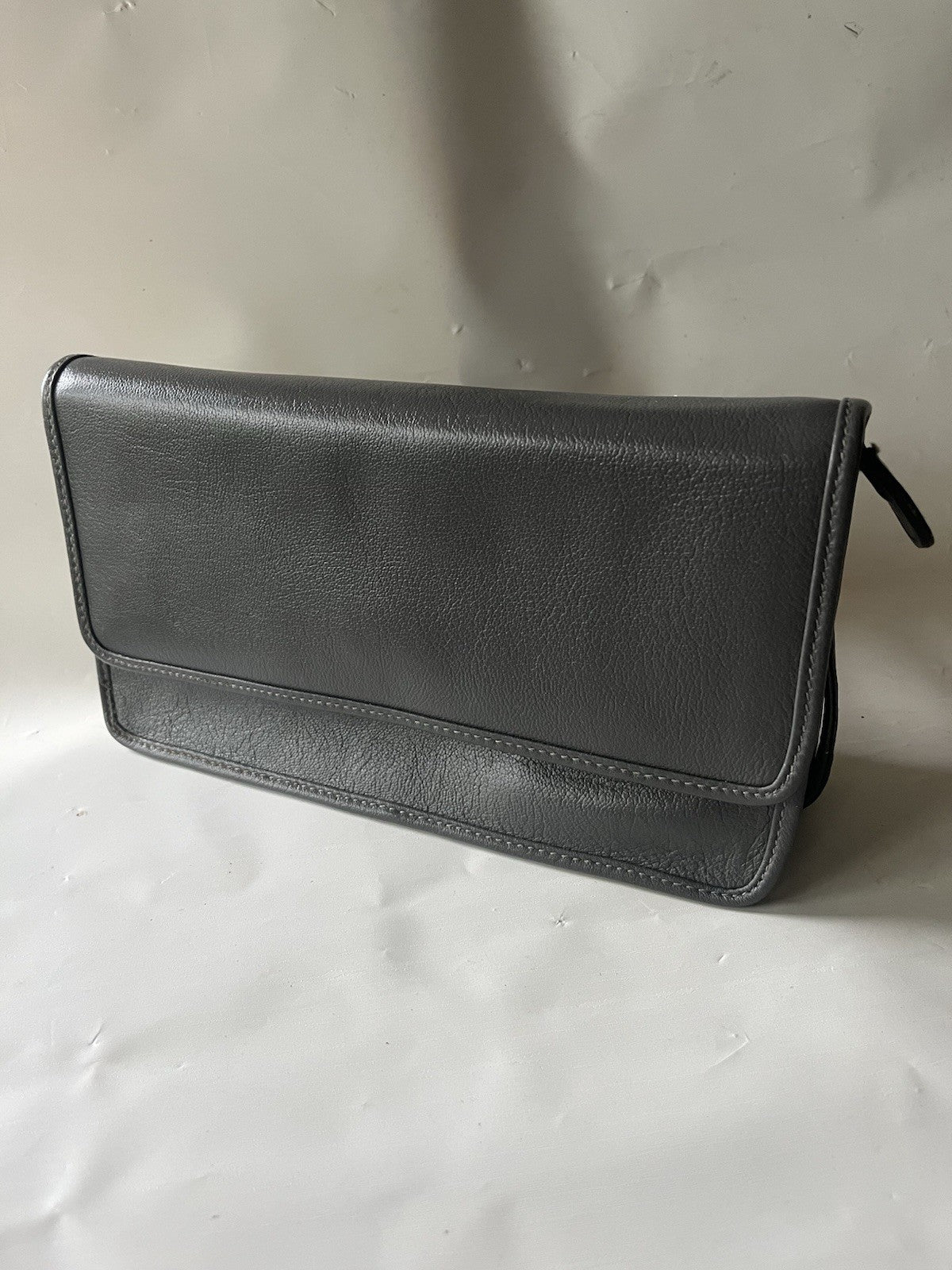 NOS 90’s Talbots Gray Crossbody Leather Bag-Made In Italy