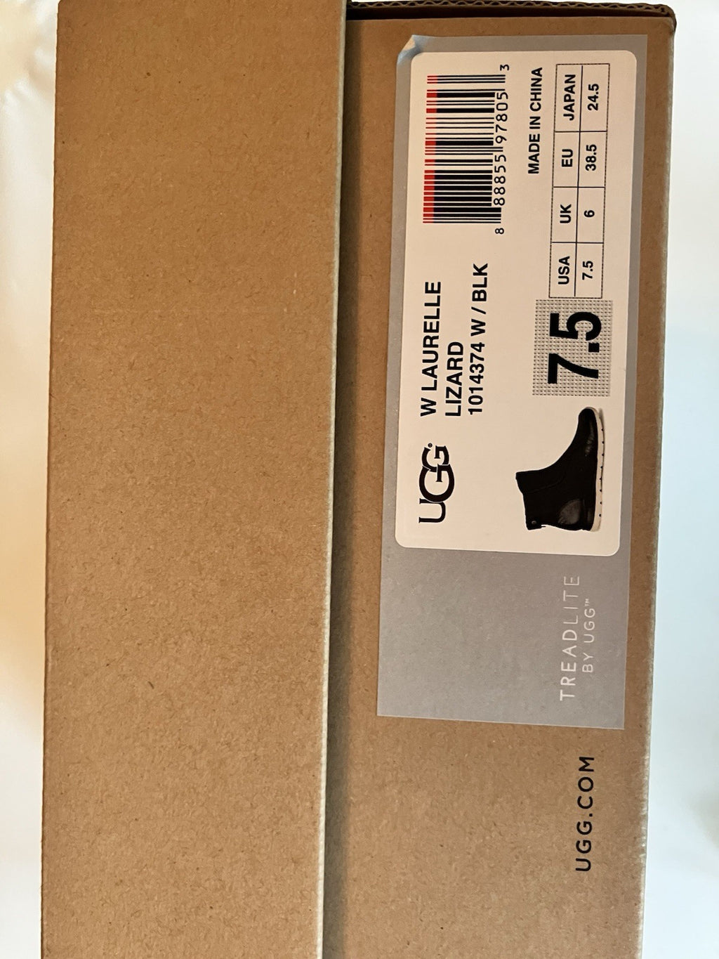 Women’s Black Treadlight UGG Laurels Lizard 7.5 With Box; Gently Preloved Shape