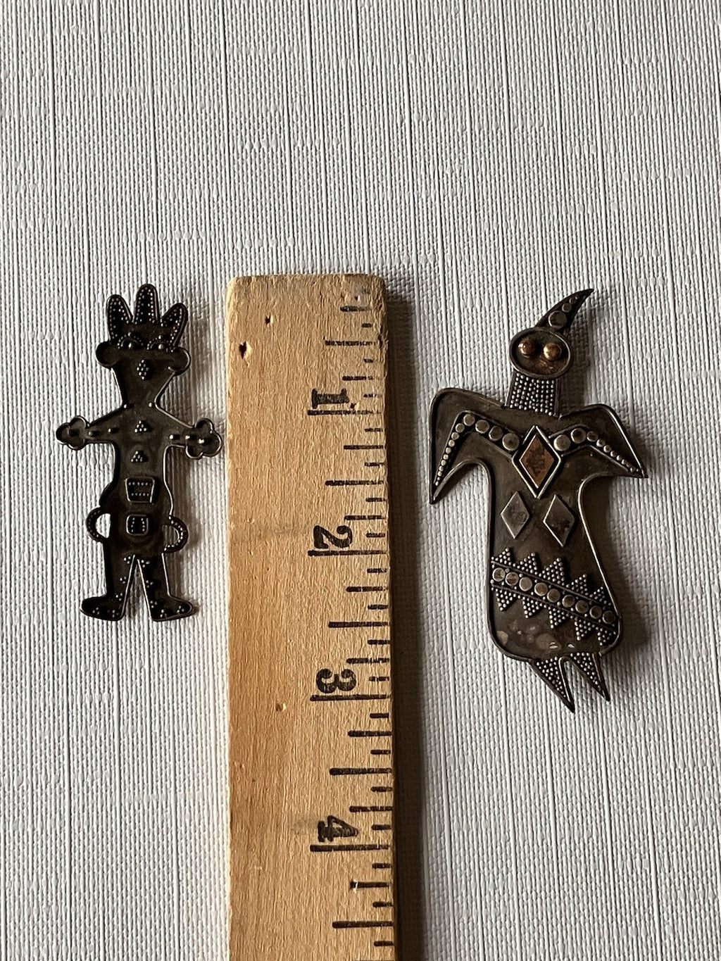 Vintage Southwestern/Mexico Pins; Pair. Stamped 925