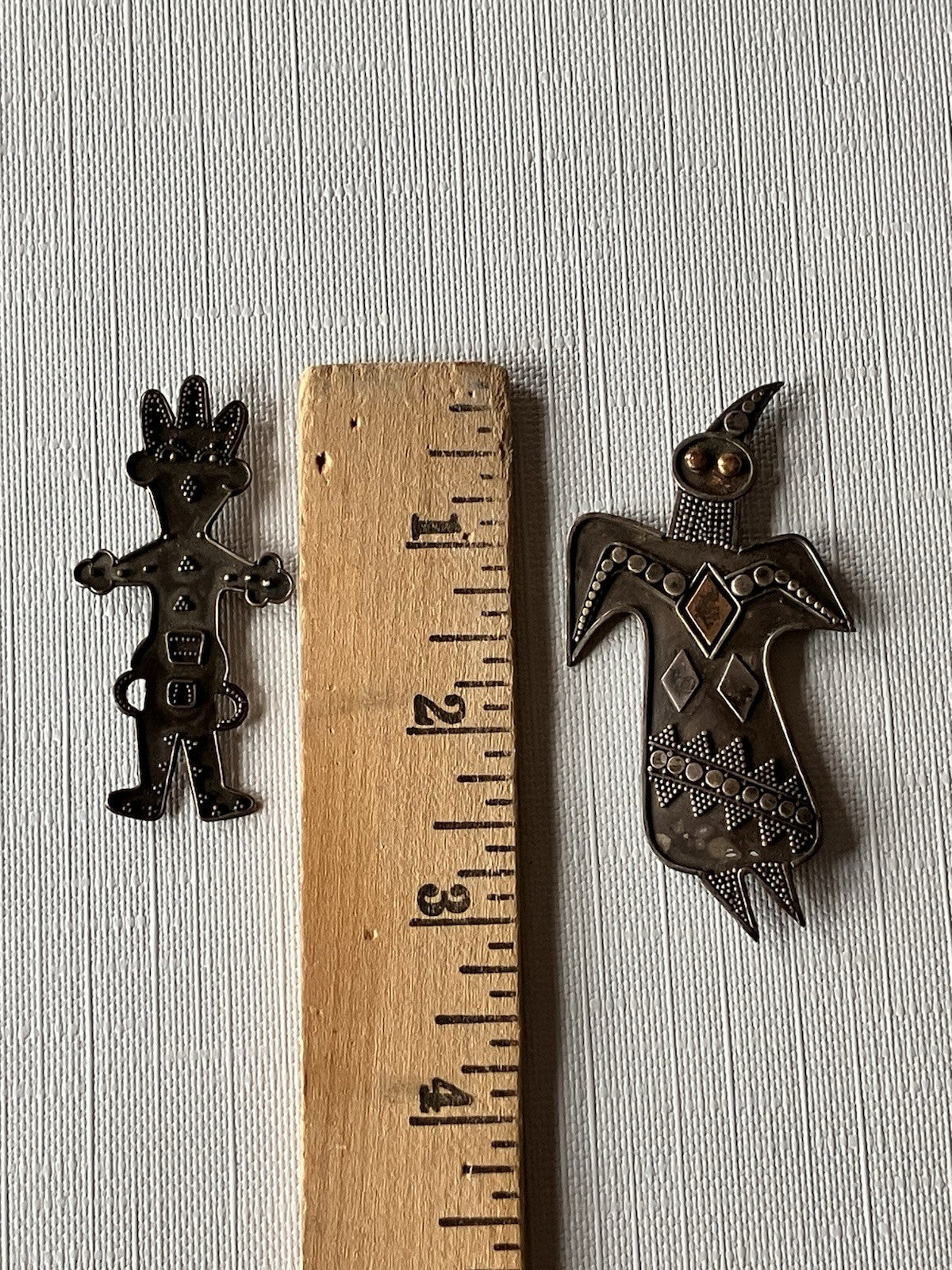 Vintage Southwestern/Mexico Pins; Pair. Stamped 925