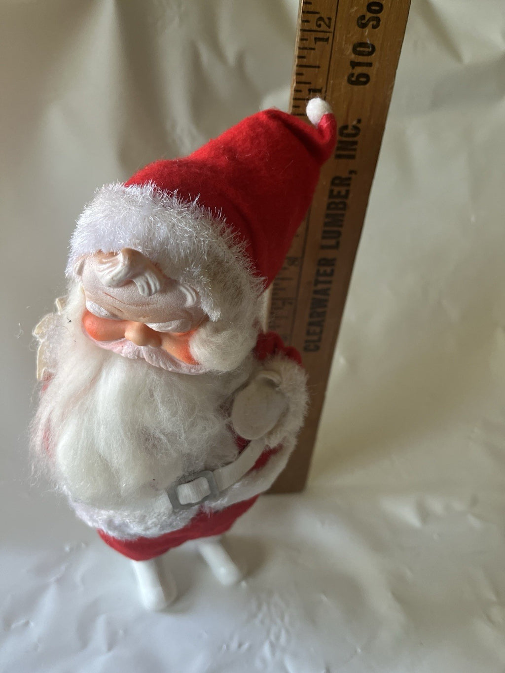Vintage 1950's Santa Claus 13" Tall MCM Made In Japan; Rubber Face, Soft Body.