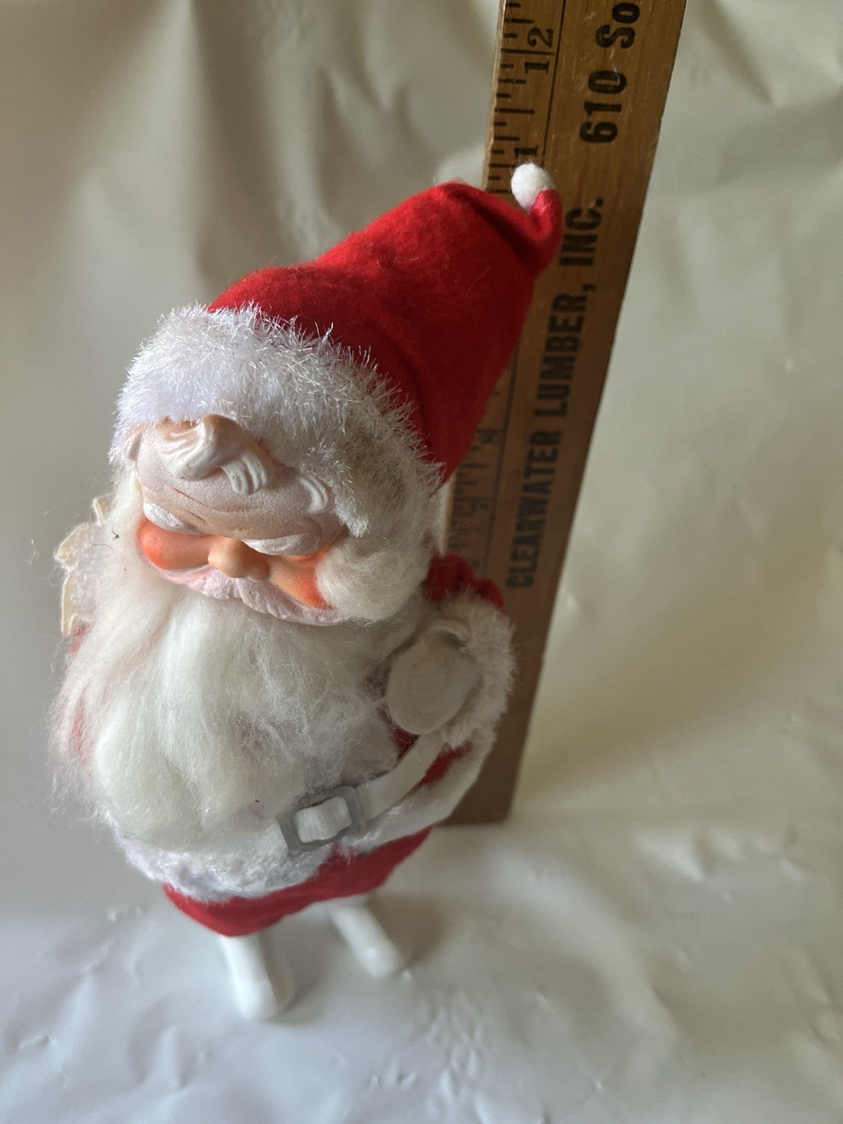 Vintage 1950's Santa Claus 13" Tall MCM Made In Japan; Rubber Face, Soft Body.