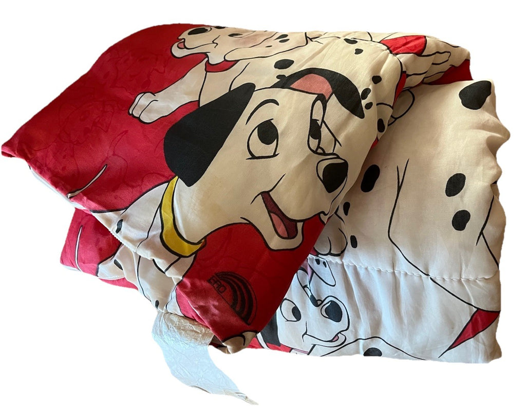 Vintage 90's  Disney 101 Dalmatians Red Double Sided Youth Sleeping Bag