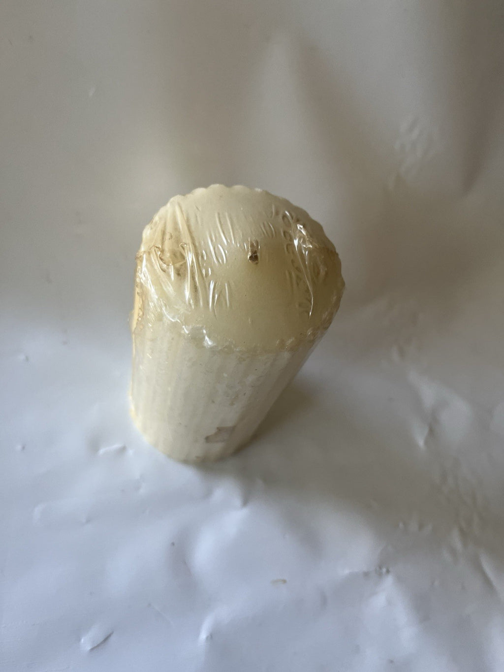 Vintage Lady Of Lourdes, Mother Mary Pillar Candle NOS Made In France 4” Tall