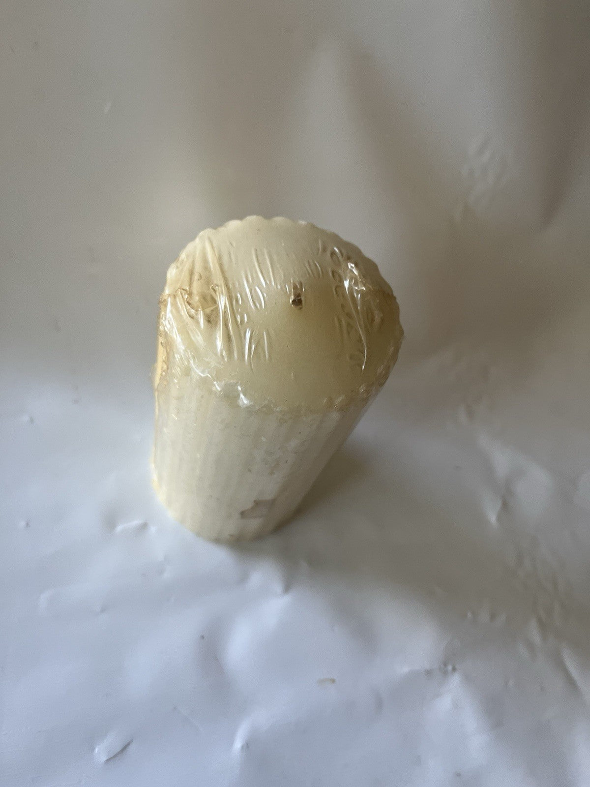 Vintage Lady Of Lourdes, Mother Mary Pillar Candle NOS Made In France 4” Tall