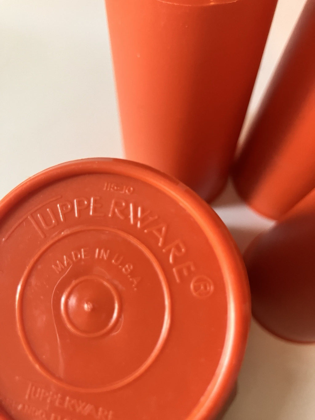 Vintage Orange 12 Oz Tupperware Tumblers Light Weight