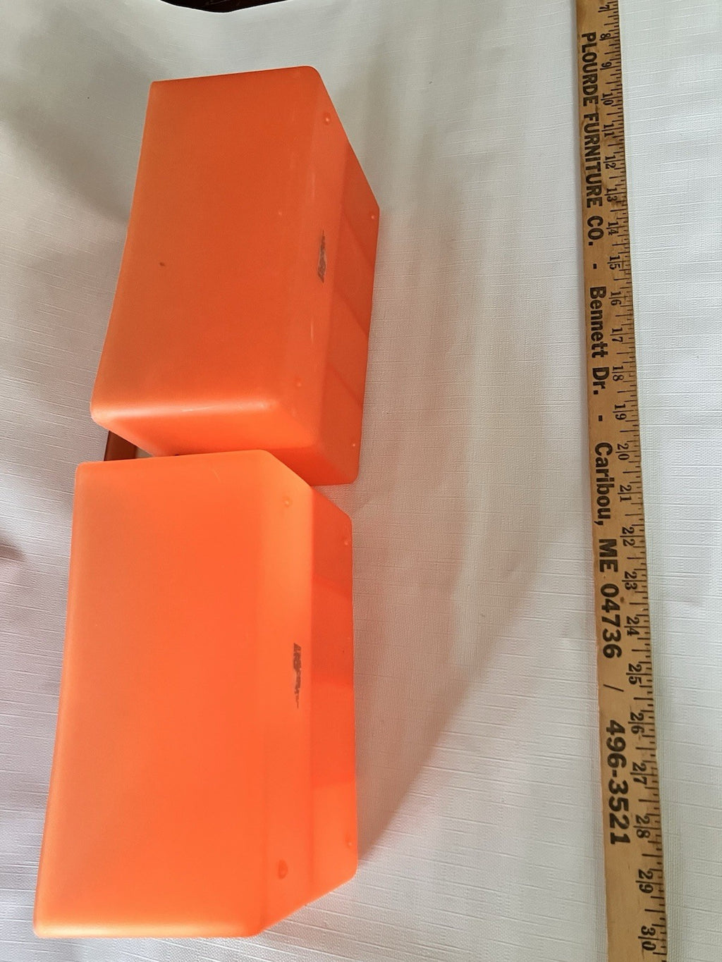 Two- Vintage Silverware Caddy Orange Pastic- Packware/ Serveware. BBQ/Picnic
