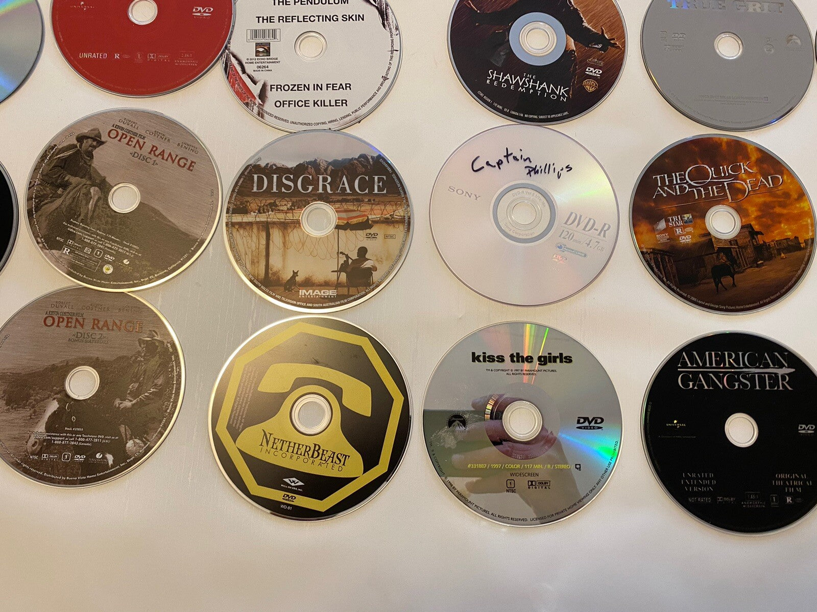 Lot of 49 DVDs Movies American Gangster/Open Range/Silence of the Lamb/Kiss The