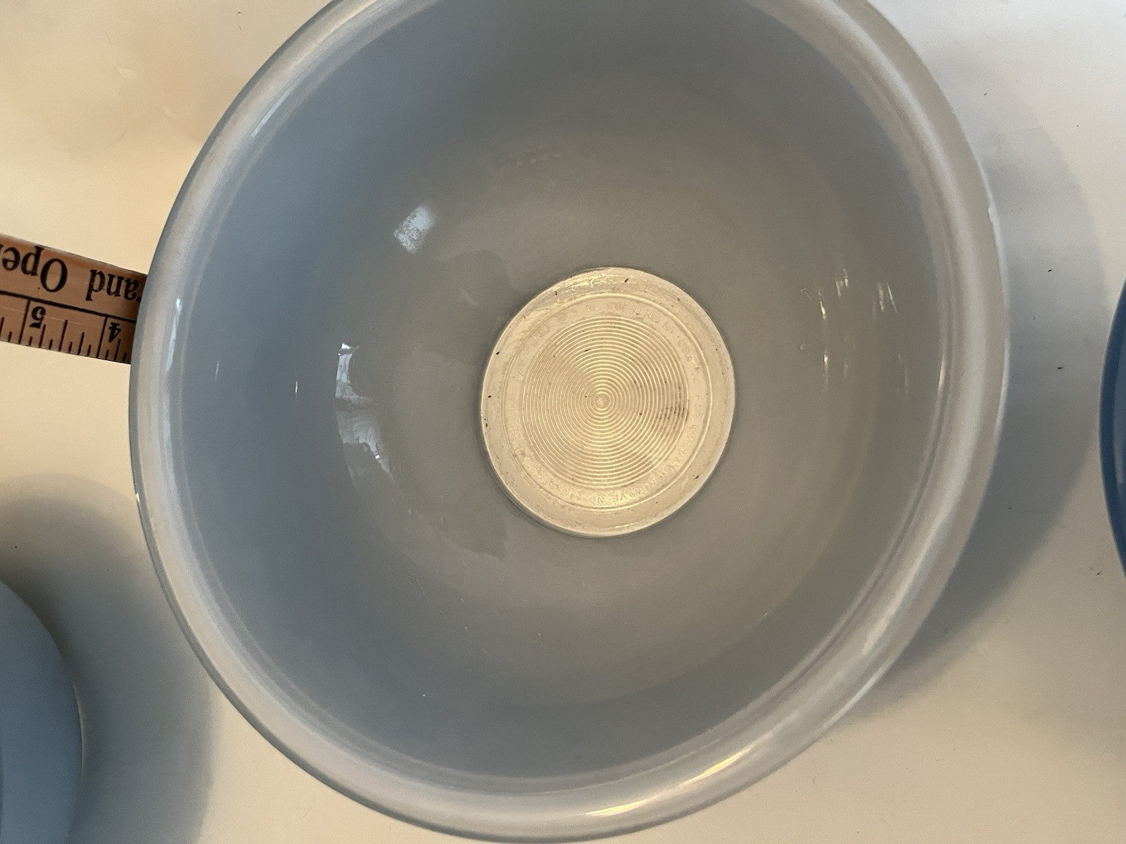 Pyrex Vintage Moody Blues Clear Bottom Nesting Mixing Bowls 323 325 Set of 2