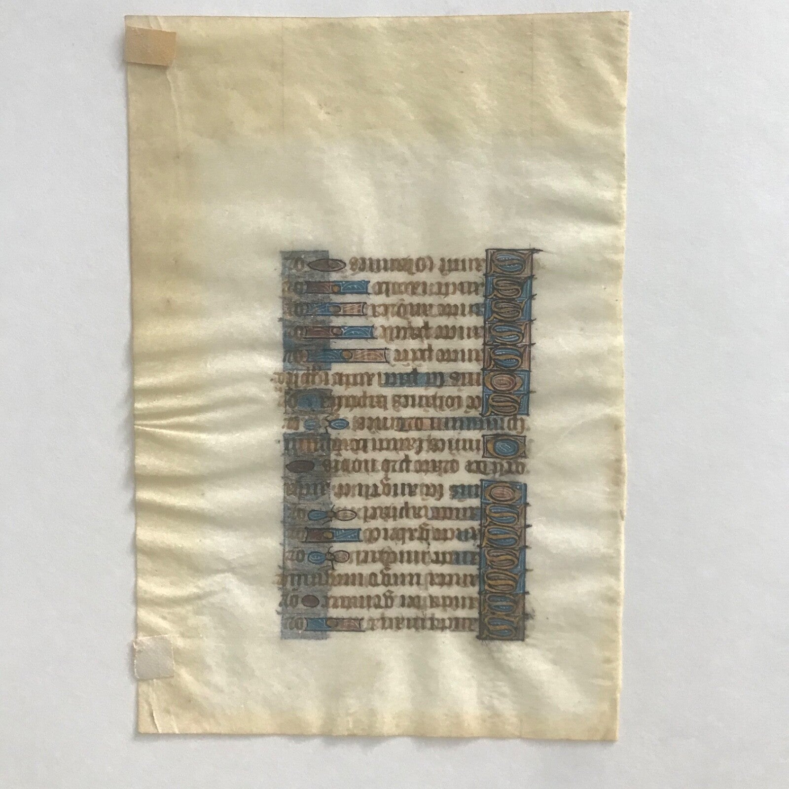 Rare 15th Century Book of Hours Page Double Sided Gold Leaf Litany