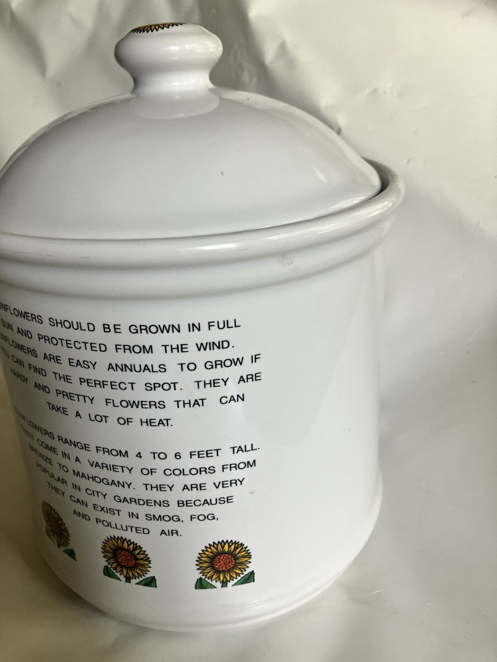 1990’s Vintage Keri Sutter My Garden Sunflower Large Canister W/ Airtight Lid