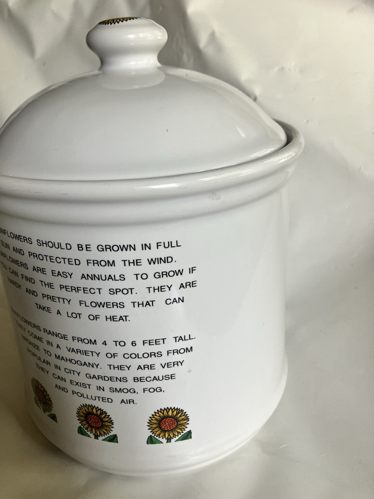 1990’s Vintage Keri Sutter My Garden Sunflower Large Canister W/ Airtight Lid