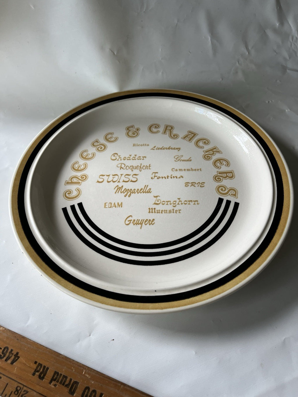Vintage “Cheese And Crackers” 11.5” Ceramic Platter Plate