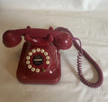 Grand Phone Rotary Retro Art Deco Style Red Push Button Corded Telephone