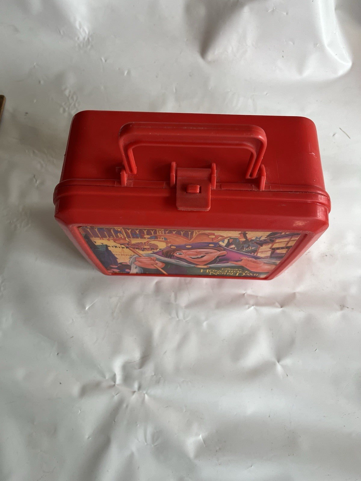 Retro 1990’s Red Aladdin Lunchbox Of Disney Hunchback Of Notre Dame