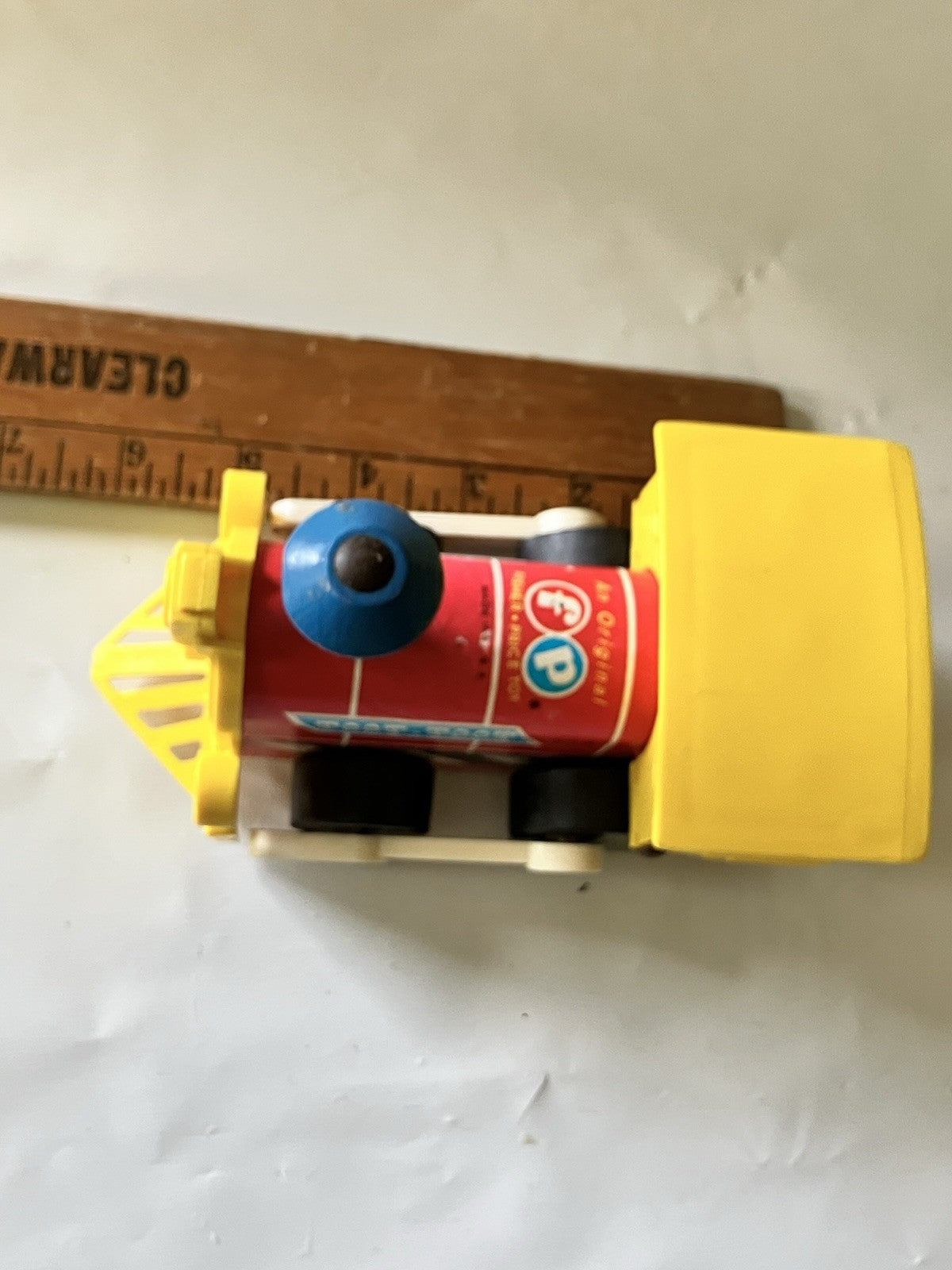 Vintage Fisher Price Toot Toot Train Engine #643 1960s Wooden Body Pull Toy
