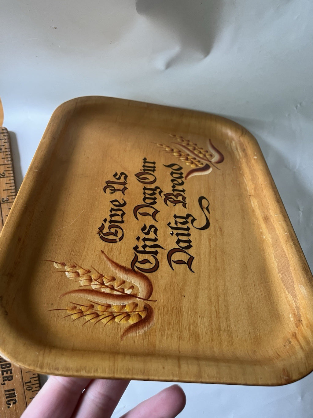 Vintage Silva Wooden Give Us This Day Our Daily Bread 