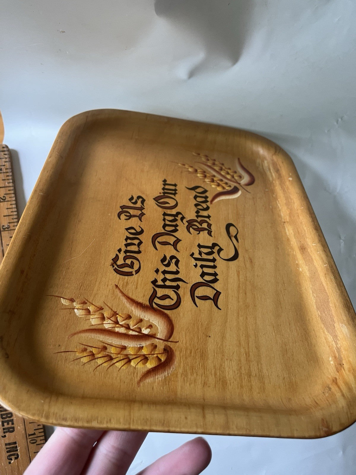 Vintage Silva Wooden Give Us This Day Our Daily Bread 