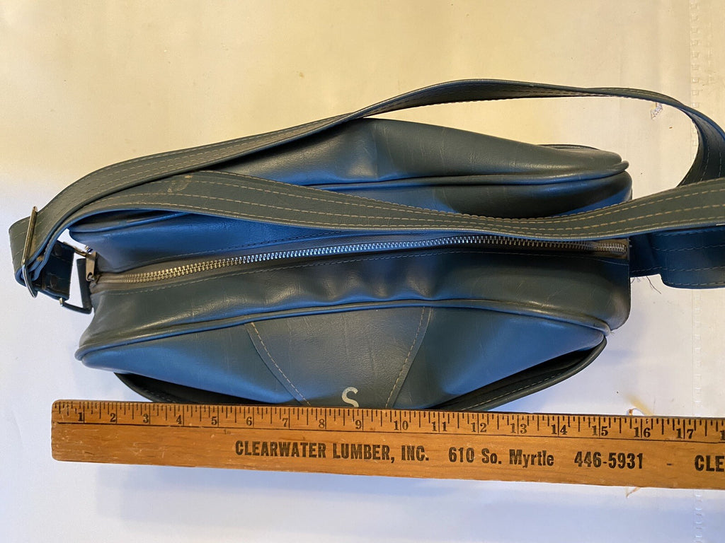 Vintage Samsonite Shoulder Travel Bag Medium Blue Mid Century