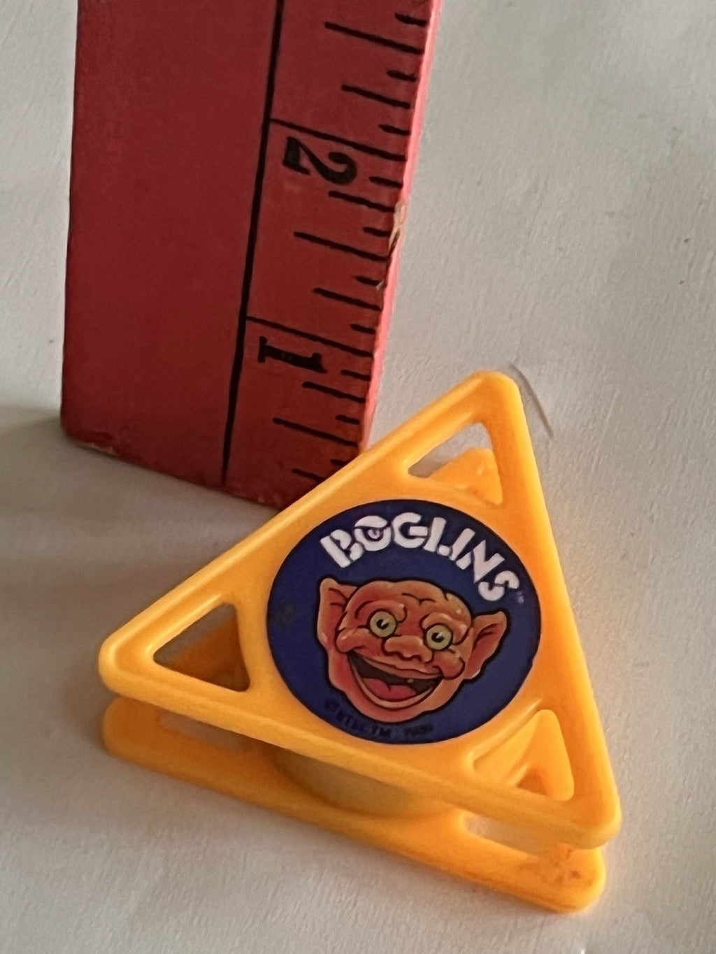 1989 Boglins Kellogg’s Triangle Ink Stamper Vintage Orange Toy Cereal Prize