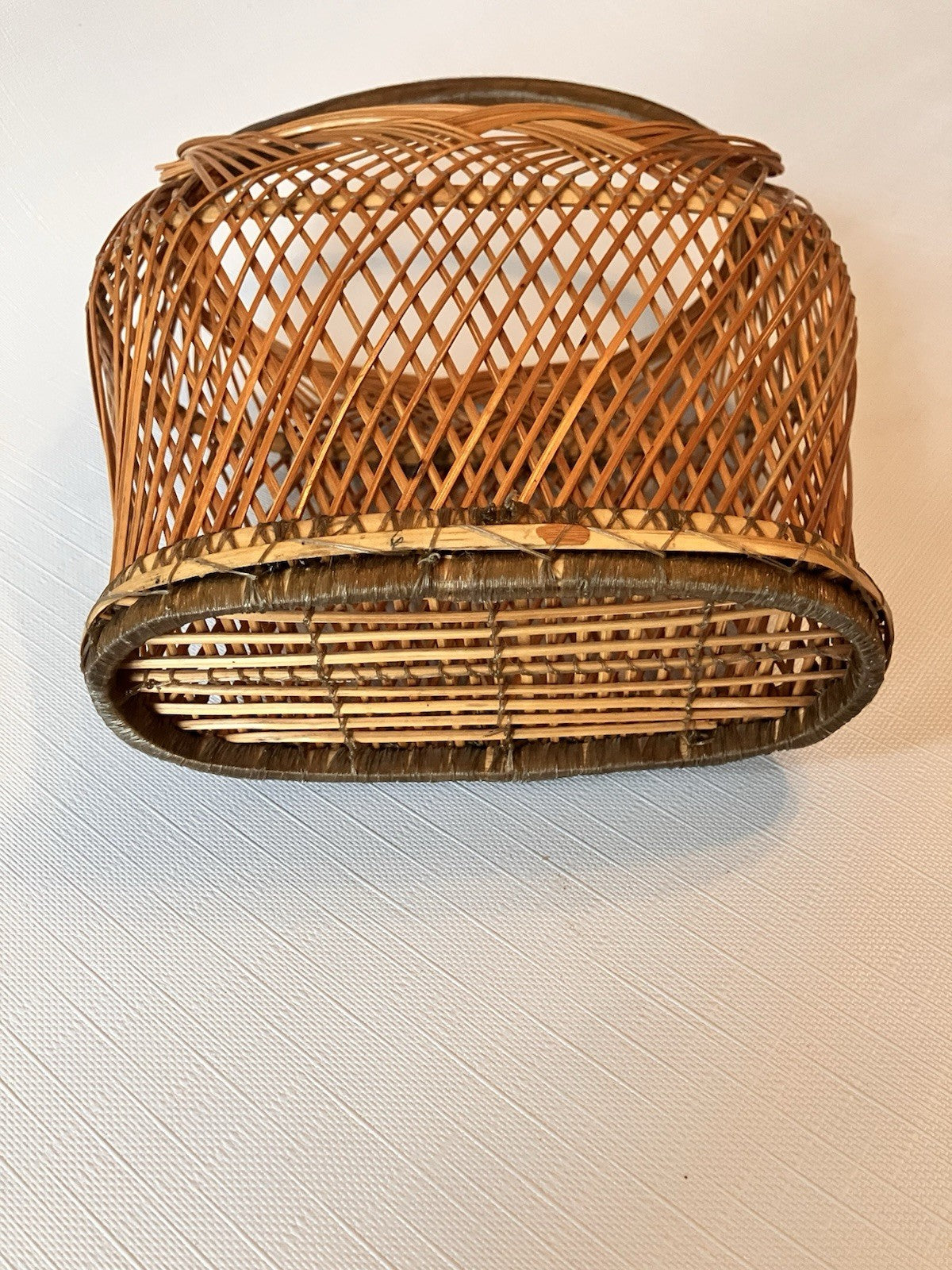 Vintage Japanese Ikebana Hangakago Basket; EVC 1910-1930s.
