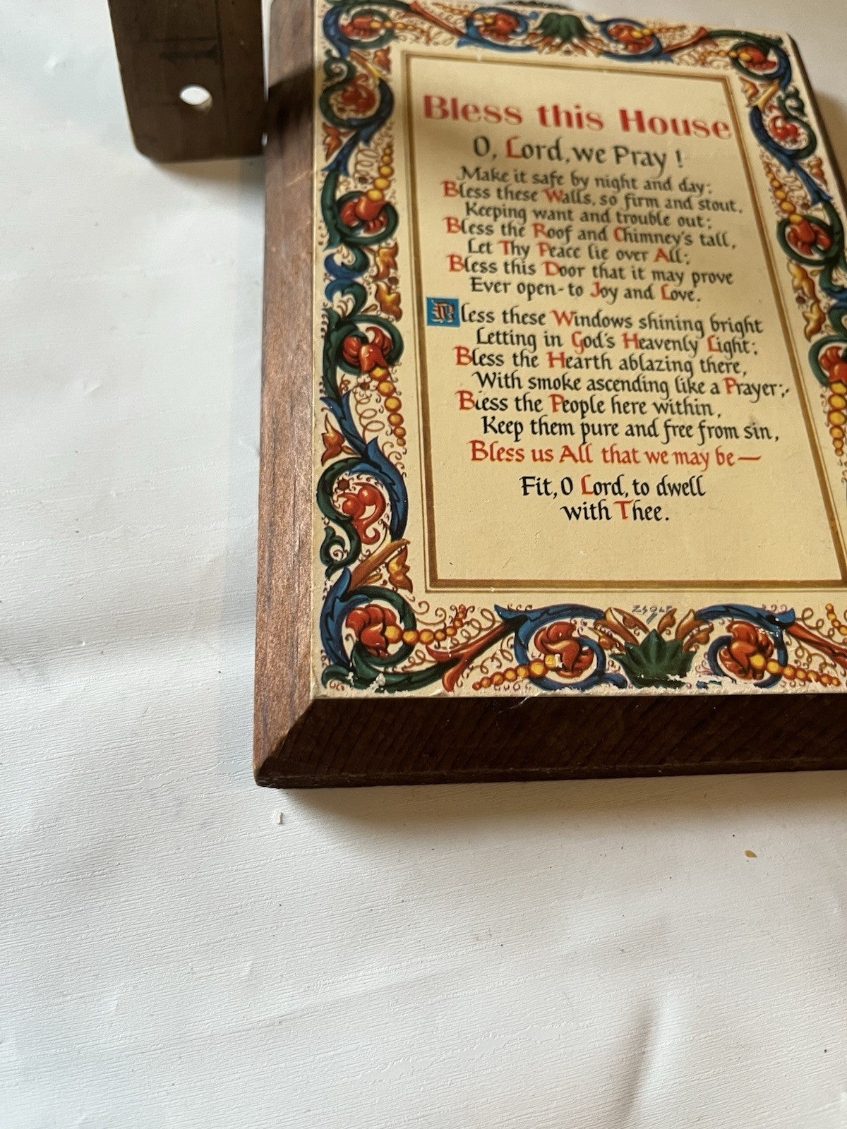 Vintage 5x7” “Bless This House” Small Wooden Wall Plaque