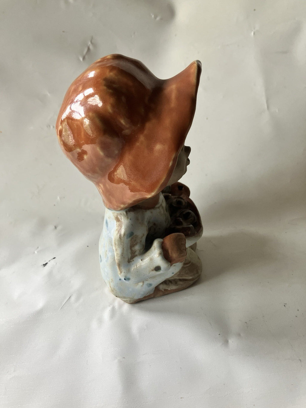 Vintage 1970s Terracotta Seymour  Whistling 5” Tall Apple Picking Girls
