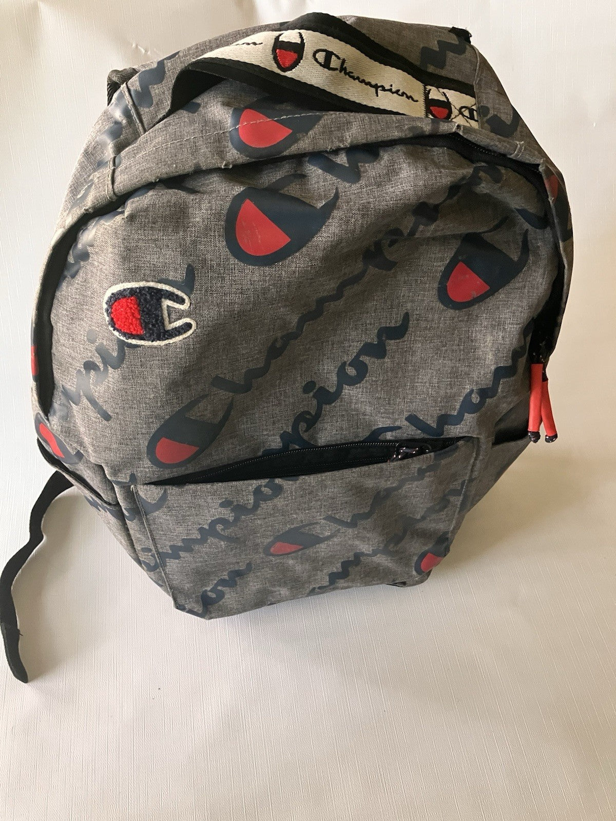 Classic Grey Champion “C”  Backpack Unisex, Very Clean