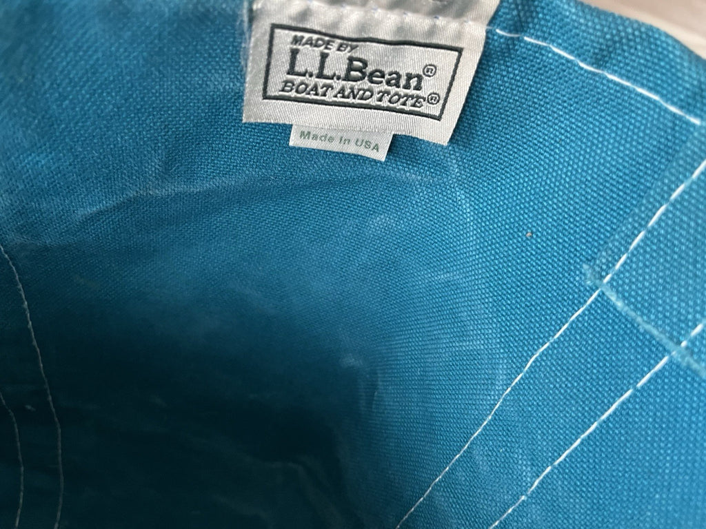 Vintage LL Bean Extra Large Host Tote In Teal And Lime “Amanda” Monogrammed 