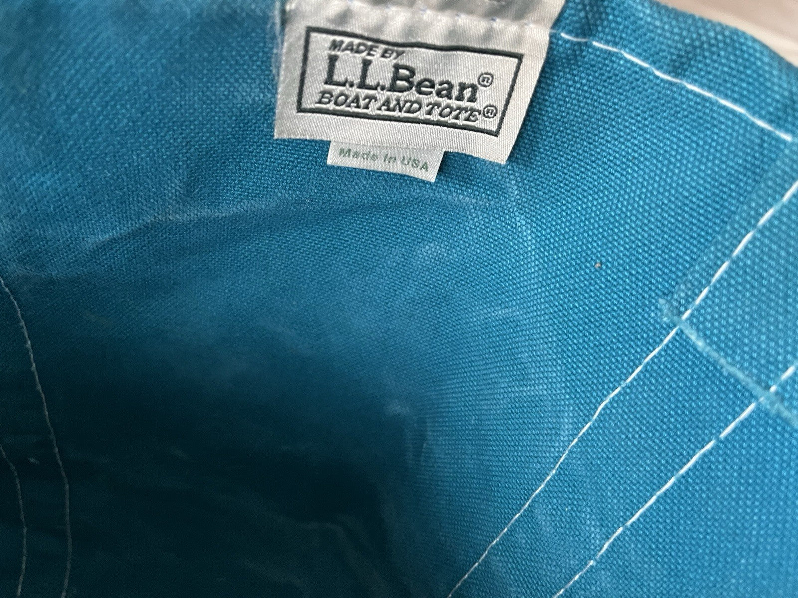 Vintage LL Bean Extra Large Host Tote In Teal And Lime “Amanda” Monogrammed 