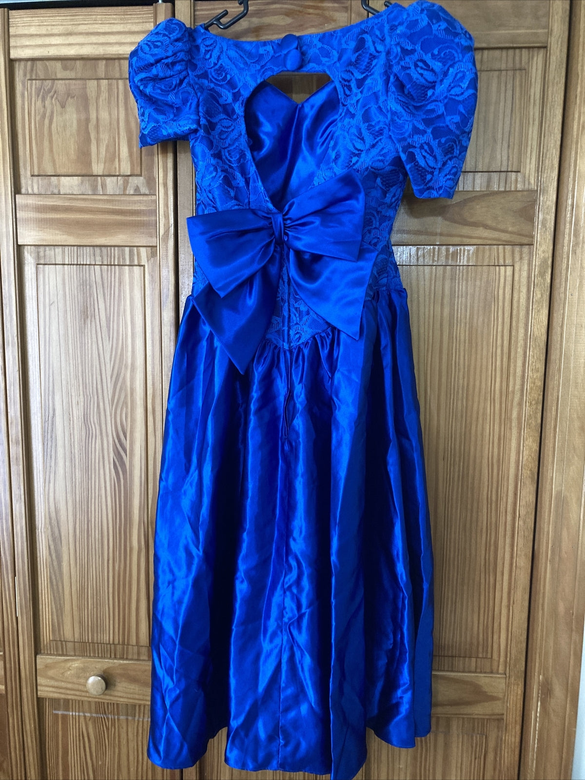 Vintage 1990s Prom Formal Dress Royal Blue 