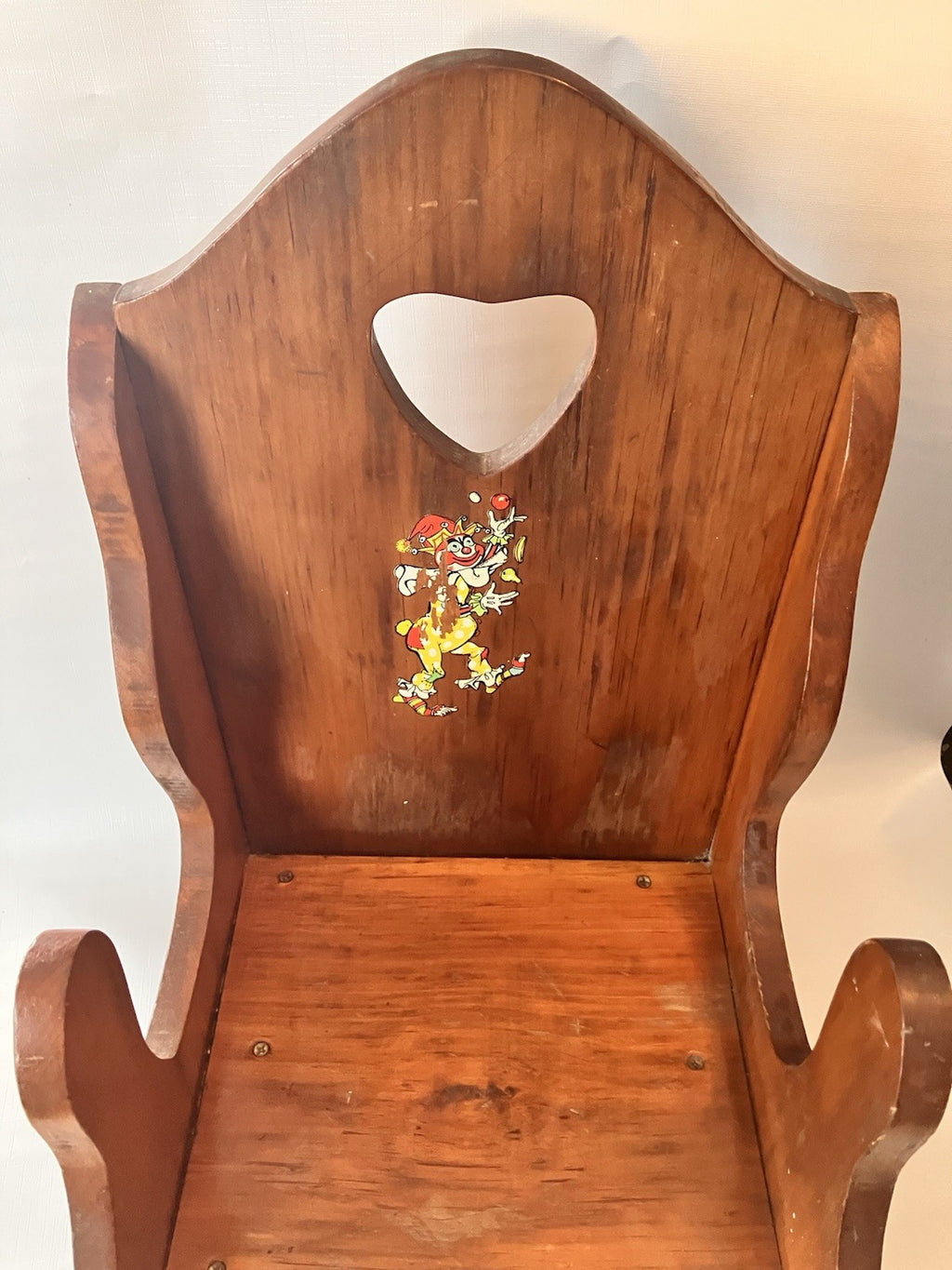 Vintage Children’s Wooden Rocking Chair W/ Jester Decal