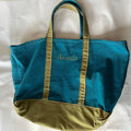 Vintage LL Bean Extra Large Host Tote In Teal And Lime “Amanda” Monogrammed 
