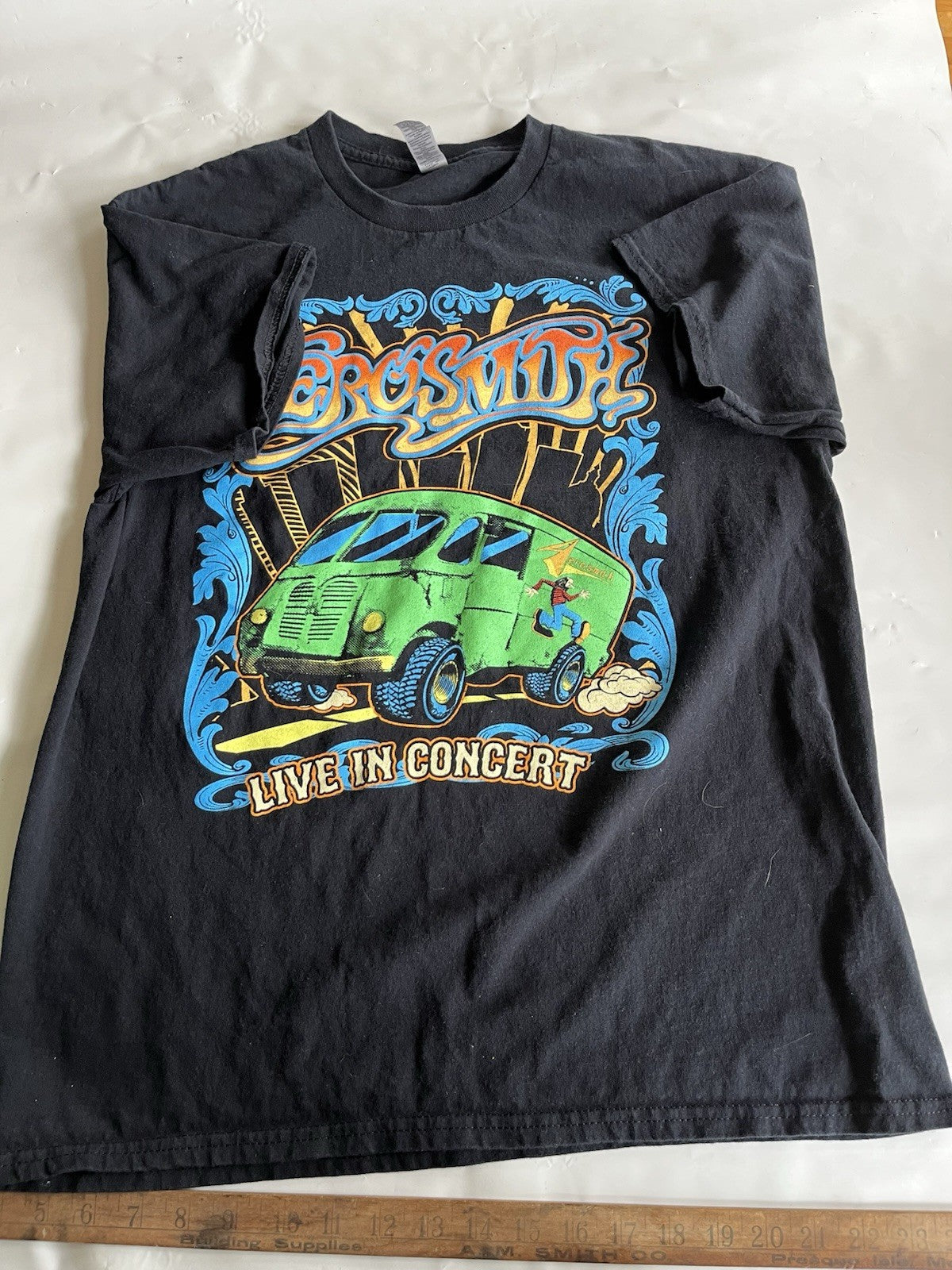 Aerosmith Black Authentic 2022 Concert T-shirt Live Bangor CONCERT Large Size