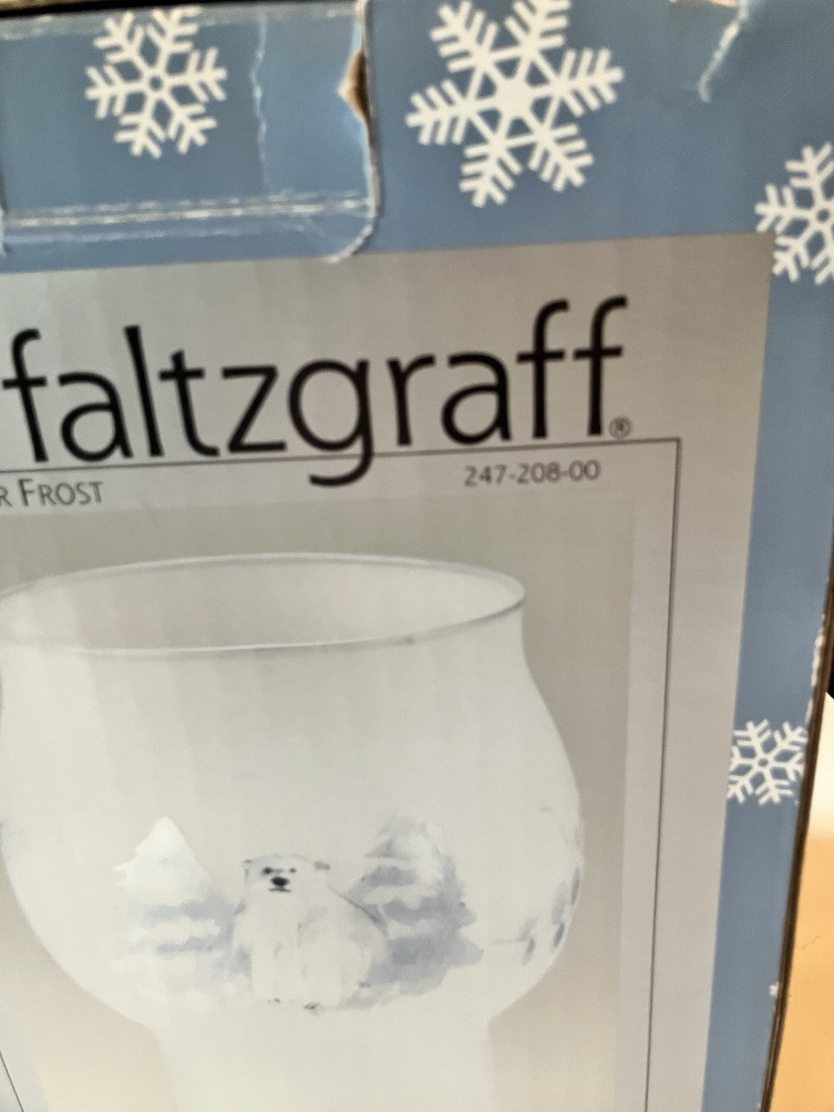 1998 Pfaltzgraff Winter Frost Glass Floating Candle Globe NEW Mint in Open Box