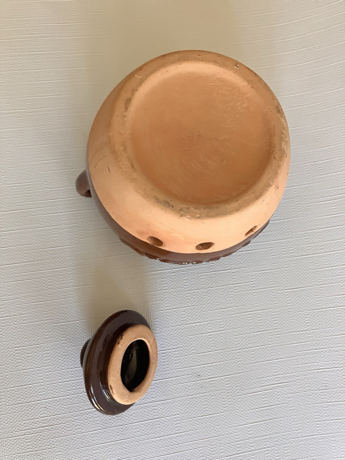 Vintage Garlic Jar Glazed Pottery 