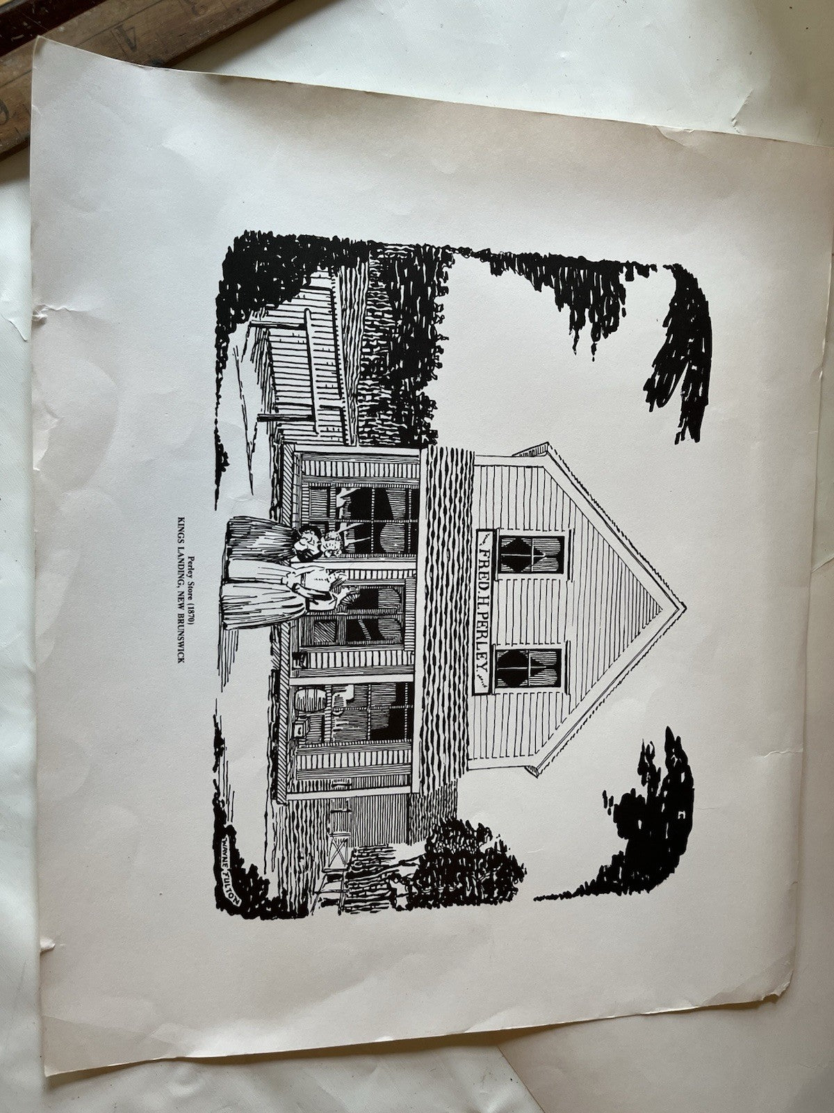 Vintage Prints Of Kings Landing N.B, Canada Set Of 3; 14”x12” Print Size