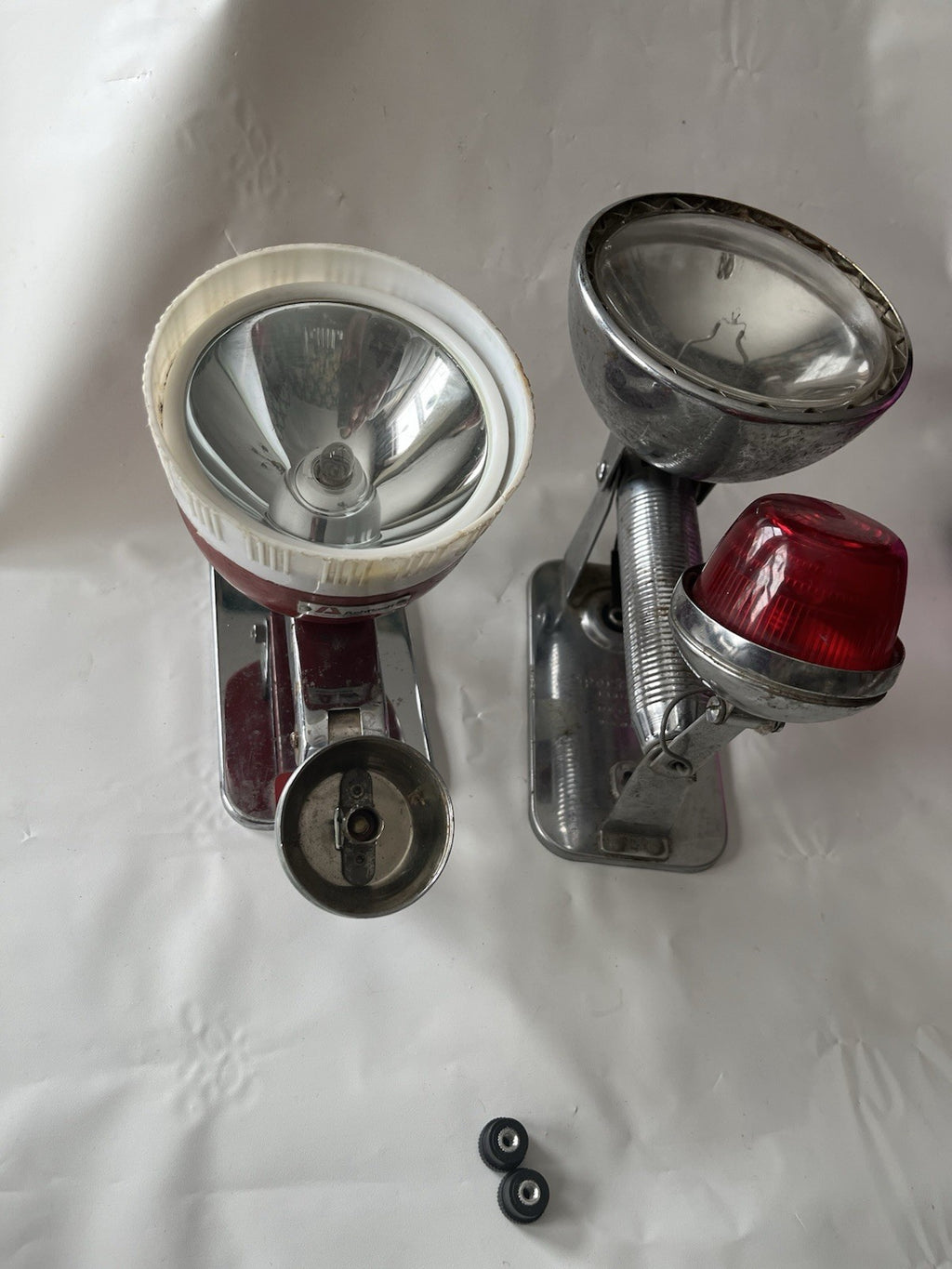 2-Vintage Retro Silver Ray-O-Vac Sportsman Lantern Light/ Ashcroft Red Lantern